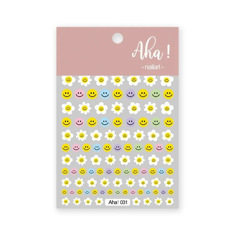 3D Yellow Smile Nlail Art Stickers Nail Decals for Nails Smile Face Manicure Japanese Design DIY Cute Nail Decals Accessories