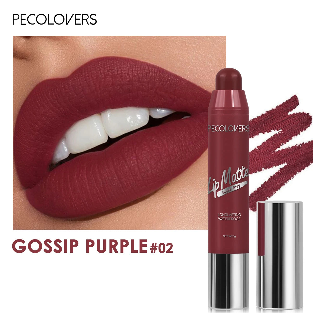 Moisturizing Lip Stain,Waterproof Lipstick，long Lasting，Matte Crayon Lipstick,Lightweight,Smooth Lipstick Pen,