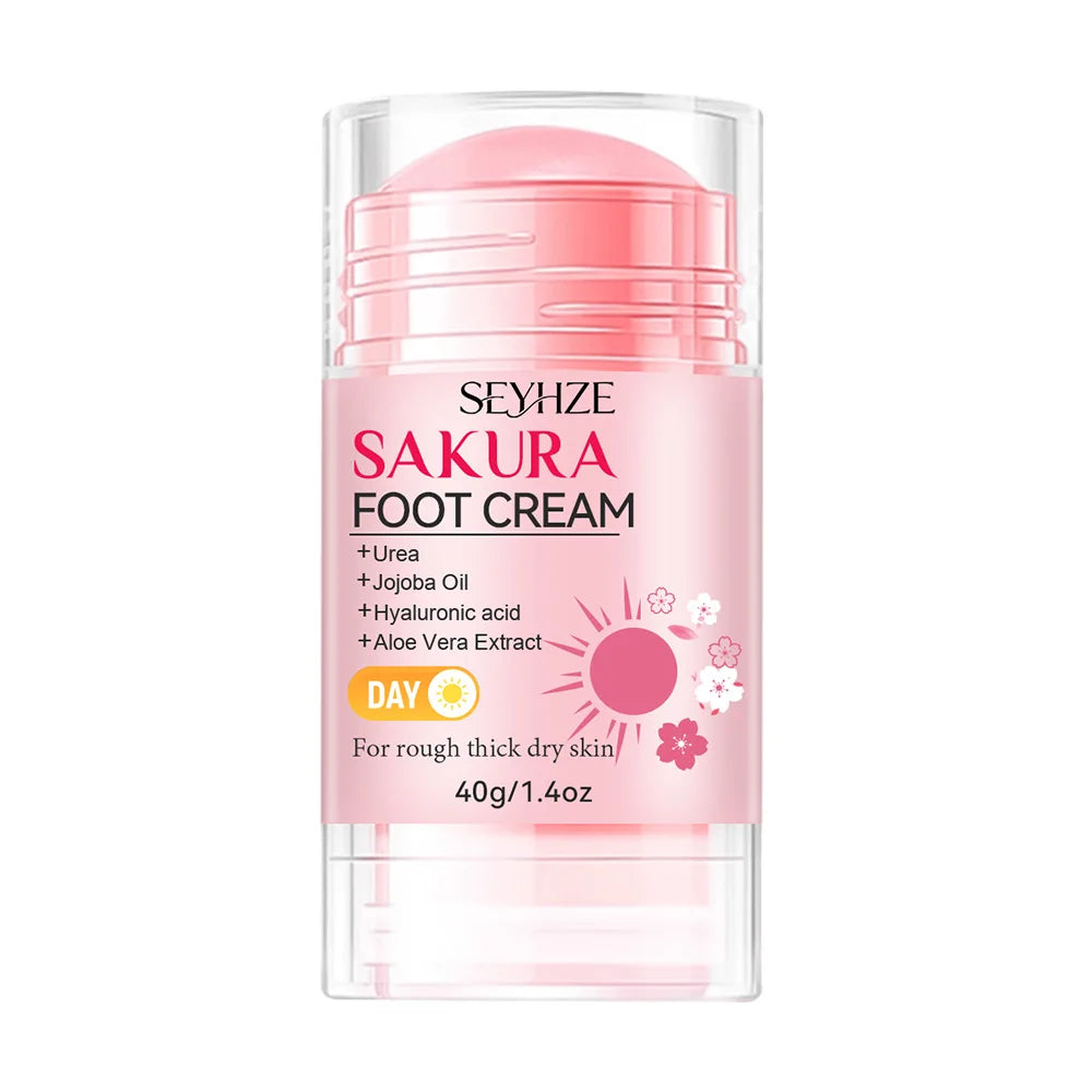 SEYHZE Sakura Foot Care Stick 60% Urea Cream with 2% Salicylic Acid Double Moisturizing with Shea Butter Aloe Tea Tree Oil And J