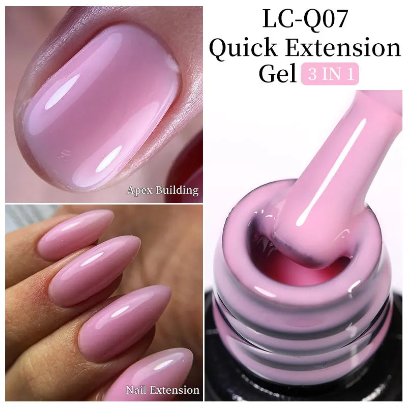 LILYCUTE 7ML Jelly Nude Pink Quick Extension Gel Nail Polish Transparent  Finger Prolong Long Lasting Construction Gel Varnish