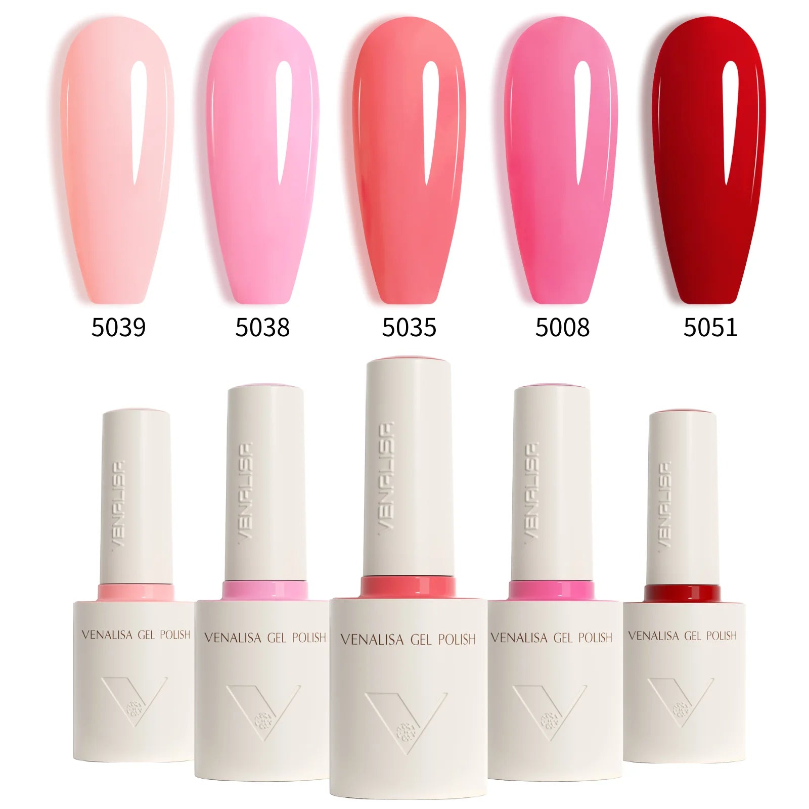 VENALISA 5pcs 10ml Jelly Gel Nail Polish – HEMA/TPO-Free, Summer Colors, Semi-Transparent UV LED Soak Off Gel, DIY Manicure Kit