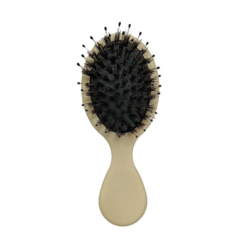 New Natural Boar Bristle Oval Hair Brush Comb Head Scalp Massage Comb Portable Horsehair Comb Fashion Styling Tool