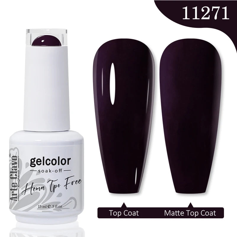 Arte Clavo 15ML Red Brown Color Gel Nail Polish Autumn Winter Nail Art Gel Nail Supplies Semi Permanent Soak Off UV Gel Varnish