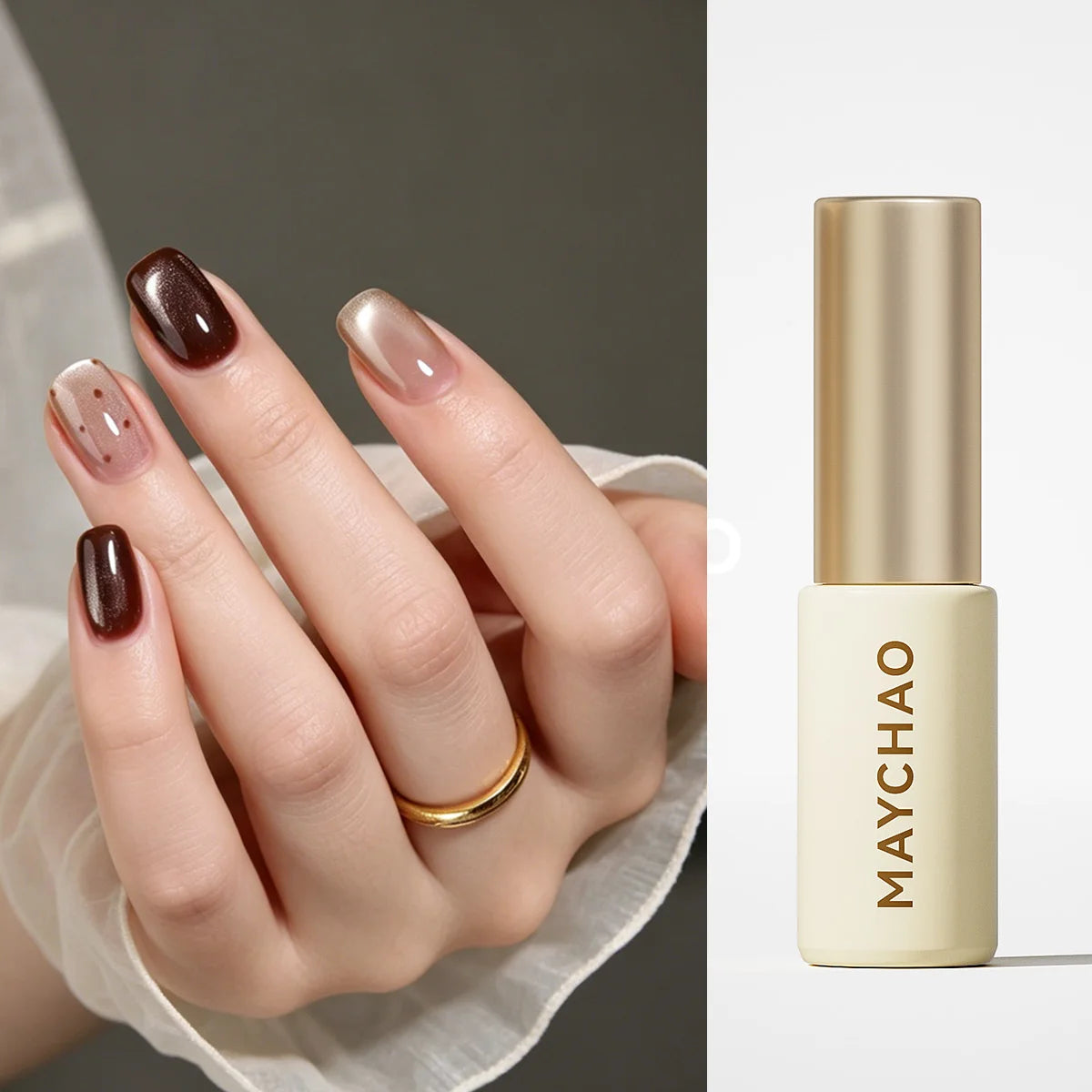 MAYCHAO 5ML Gel Nail Polish 9D Laser Diamond Glitter Cat Eye Gel Semi-Permanent Soak Off UV LED Gel Nail Manicure Tools Nail Art