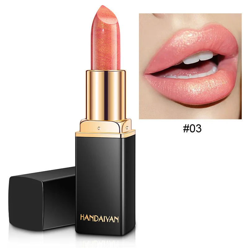 Pearl Changing Metallic Lipstick 9 Colors Long Lasting Shiny Warm Gold Plated Mermaid Maggie Women Lipstick