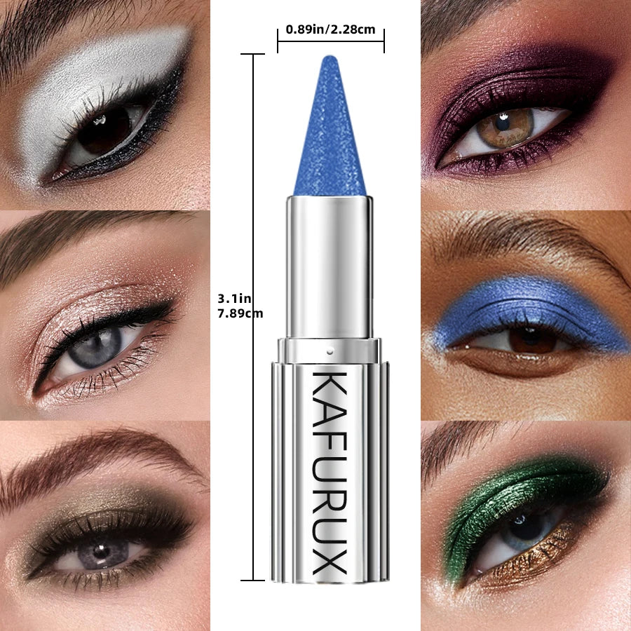 12 Colors 1PC Waterproof Eyeshadow Sticks Long Lasting High Pigmented Shimmer Metallic Glitter Eye Shadow Makeup Brown Cosmetic