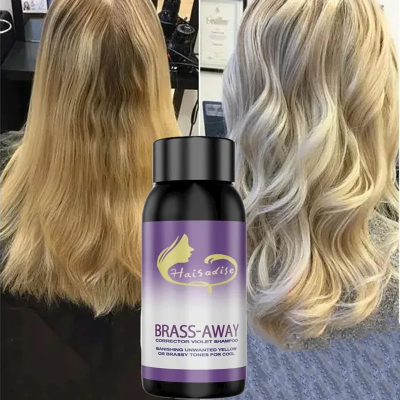 Gray Color Fixing Hair Dye Shampoo Cover Gray Hair Fade Yellow After Bleach Hair Shampoo Non-irritating Purple Shampoo Blonde