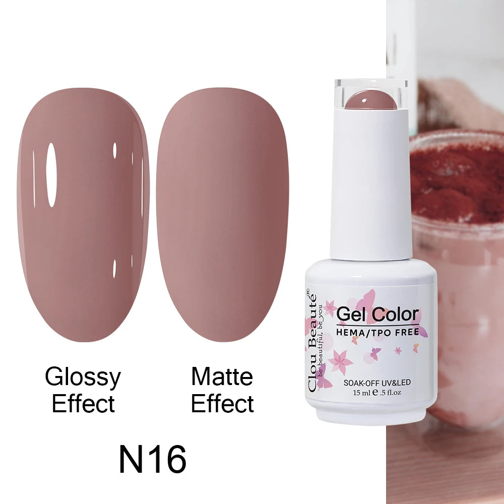 Clou Beaute Gel Nail Polish Neon Brown Royal Blue Red Green Pastal Nude Nail Art Varnishes Gel Lacquer Top Coat UV Gel Nail