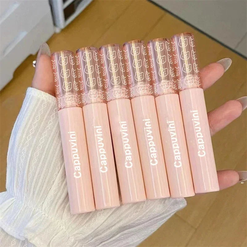 Cherry Pink Mirror Water Lip Gloss Lip Glaze Transparent Glass Lip Oil Waterproof Liquid Lipstick Nude Brown Clear Tint Makeup