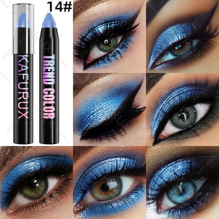 1PC Metallic Glitter Eyeshadow Pencil Waterproof Pearlescent Nude Eye Shadow Green Blue Brown Makeup Gift Eye Pen Cosemtic