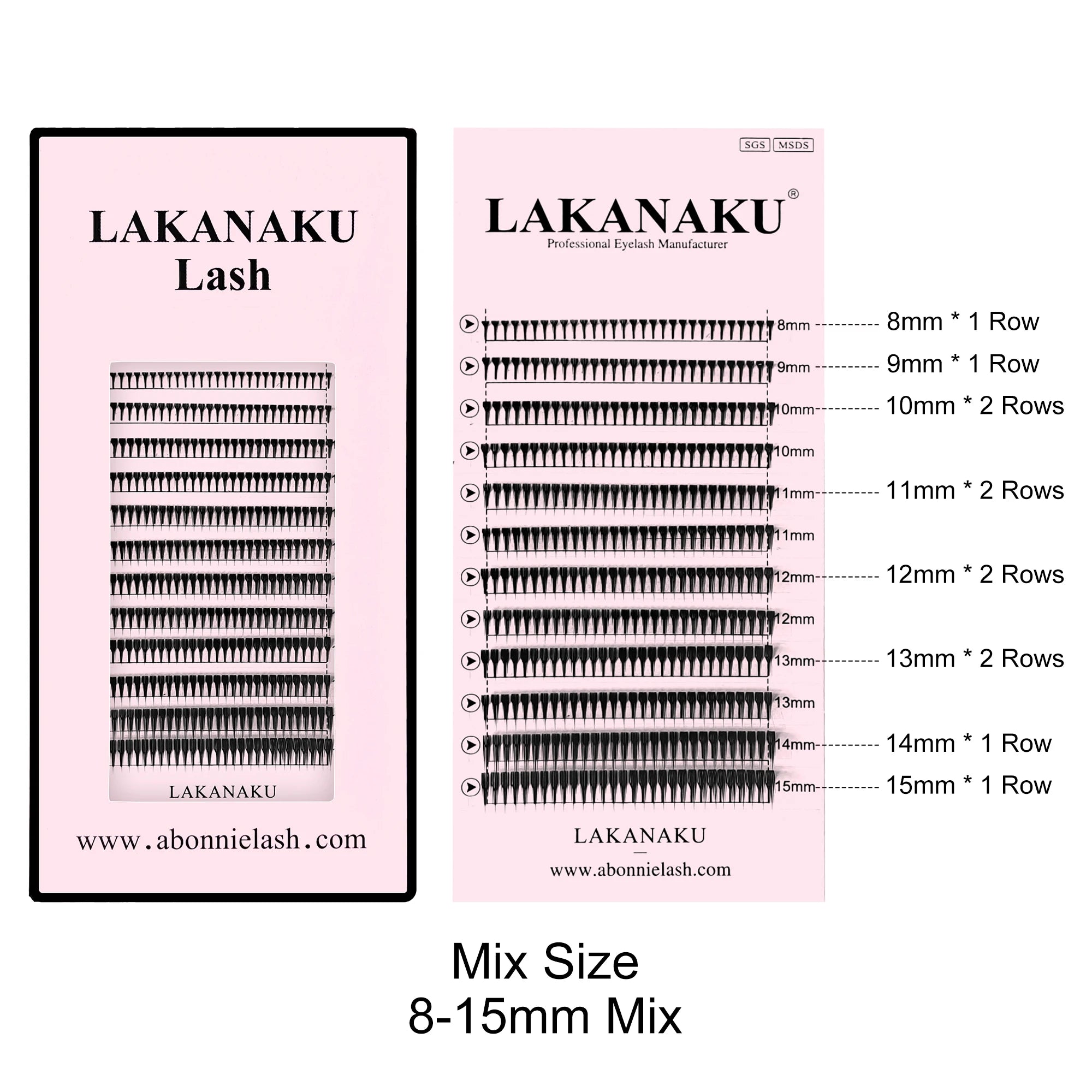 Lakanaku Narrow Spire Eyelashes Extension Anime Lashes Premade Manga Style Feather Lightweight Premade Fans Extension for Makeup