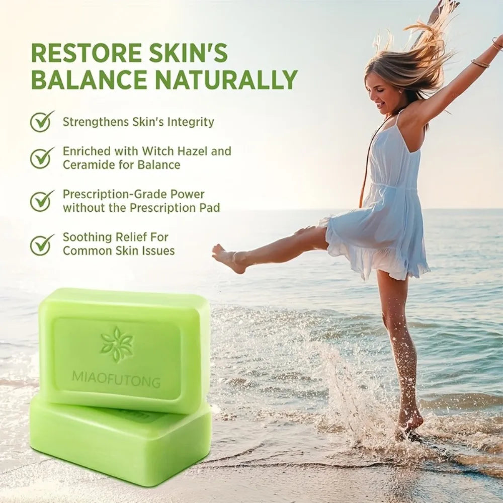 MIAOFUTONG Gentle for Sensitive Skin TEA TREE OILANTIFUNGAL SOAP Plant-Based Care Moisturizing FormulaG lmproving acne