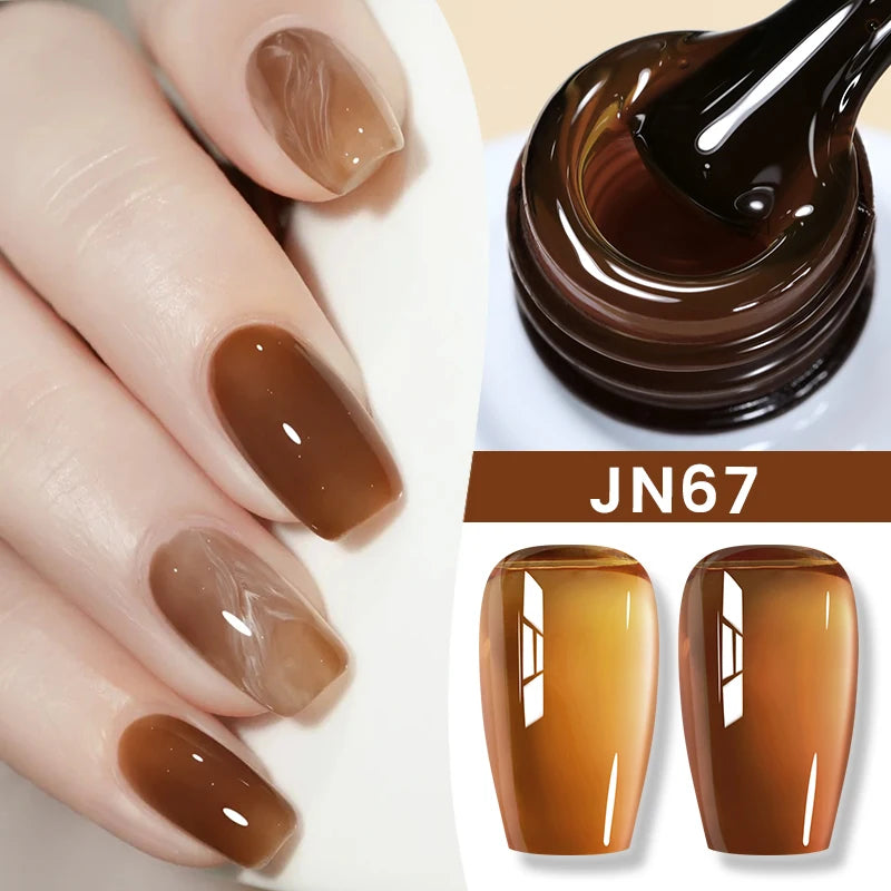 BORN PRETTY 10ml Translucent Color Gel Polish Jelly Nude Autumn Jelly Amber Semi Permanent UV Gel Nail Art Soak Off Gel Varnish