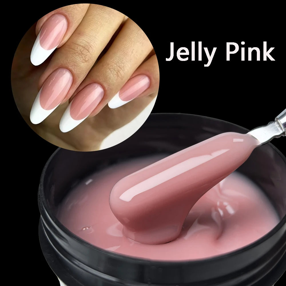 Jillnails Hema TPO Free Natural Yellow Nude Builder Nail Gel 100g/50g 100ml for Nail Extension Sculpting