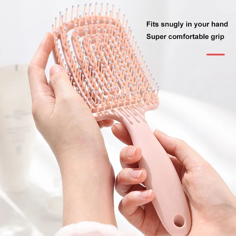 5pcs Comb Set Relaxing Elastic Massage Comb Hollow Out Hair Brush Scalp Massage Combs Hair Styling Spray Bottle Hair Salon Tools