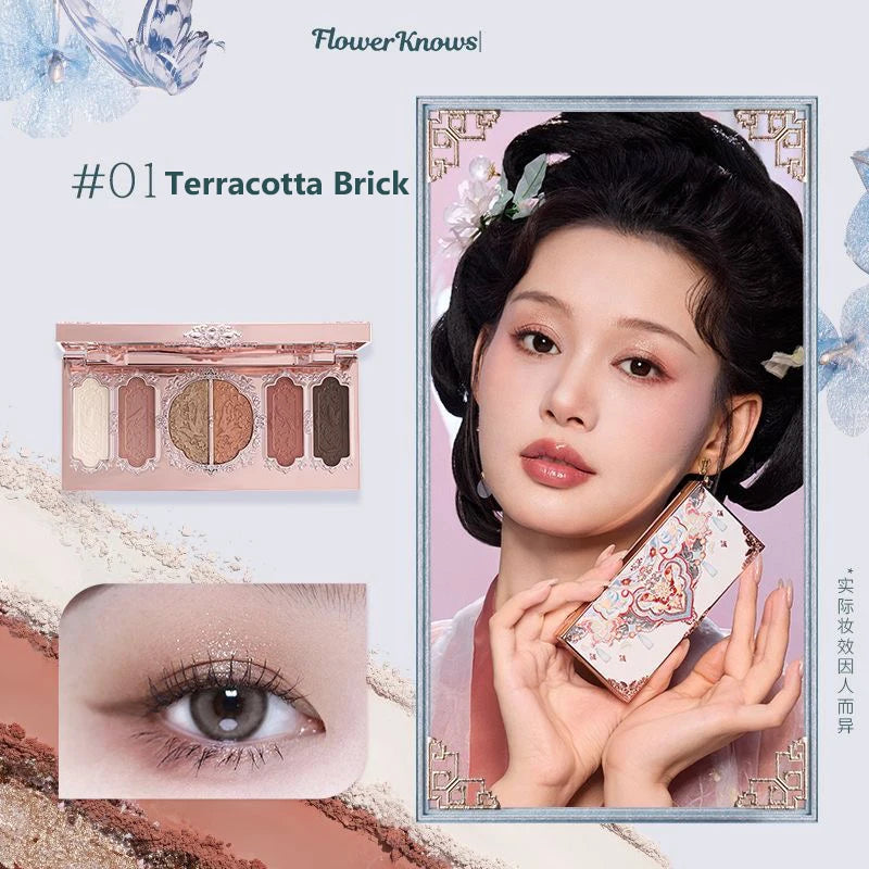 Flower Knows Chocolate Shop Highly Pigmented Eyeshadow Palette Shimmer Matte Glitter Long Lasting Vegan Eye Shadows Cruelty-free
