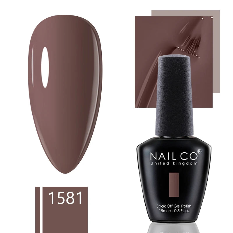 NAILCO 15ml Dark Gel Nail Polish Semi-permanent Varnish Hybrid UV Nails Art Glitter Colors Gel Polish Manicure Enamels For Nails
