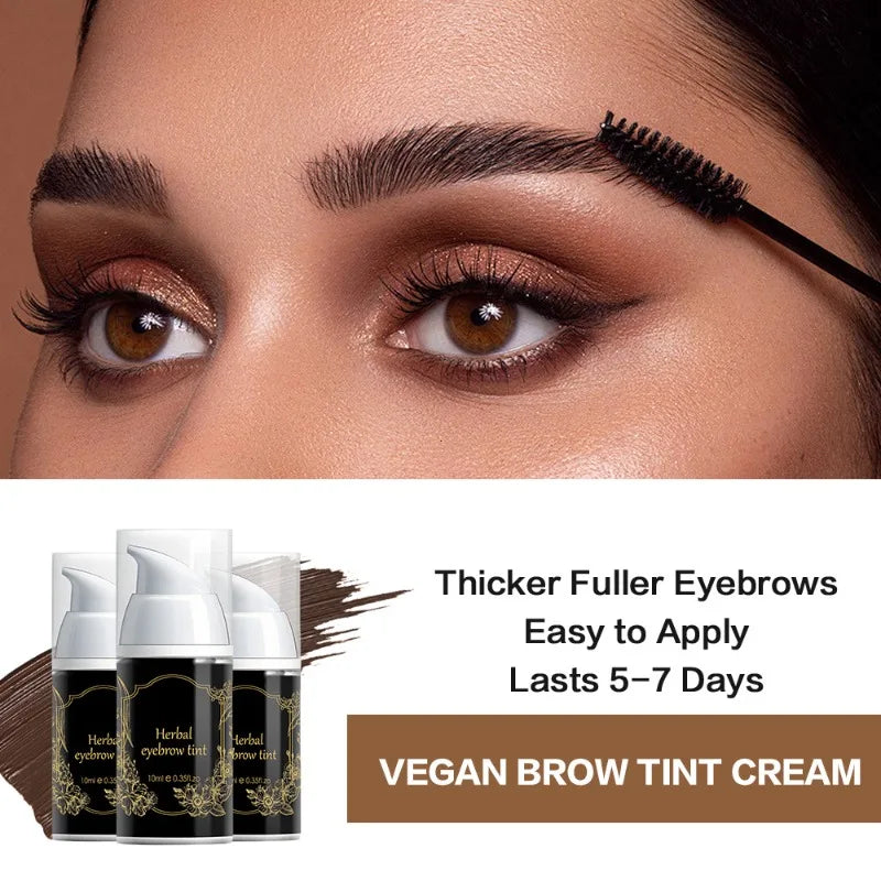 Waterproof Henna Brow Tint Kit Professional Salon Formula Long-Lasting Natural Eyebrow Dye Black&Brown Easy to Use at Home
