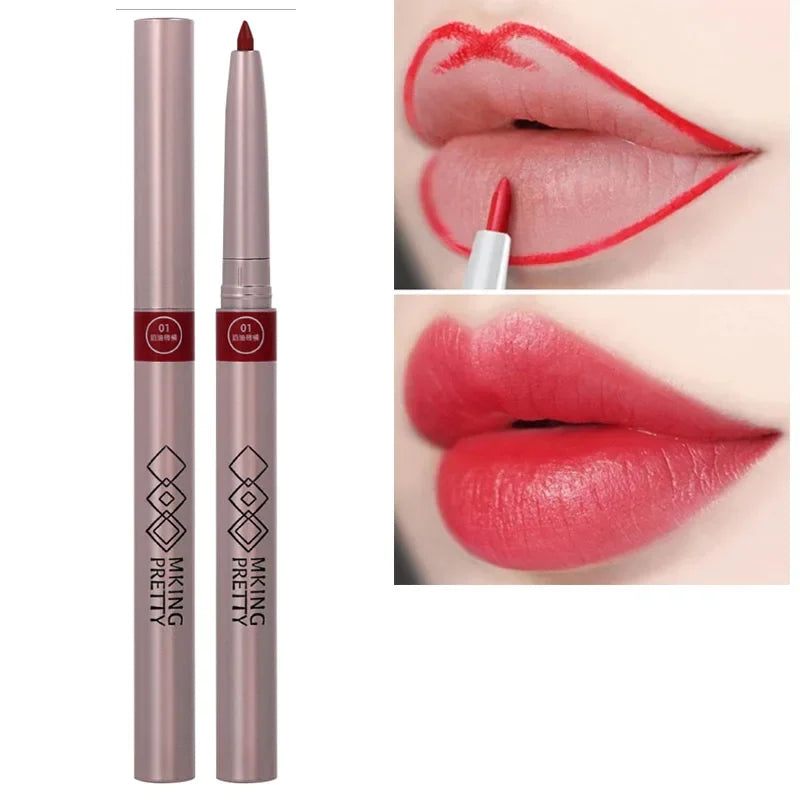Nude Brown Lip Liner Pencil Lipstick Matte Smooth Waterproof Lipliner Long Lasting Non-stick Cup Lipstick Pen Beauty Cosmetics