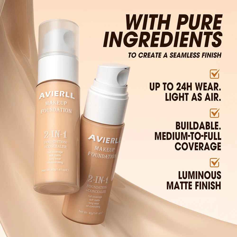 Moisturizing foundation, concealer, waterproof face makeup base, suitable for women's makeup, Halloween gift