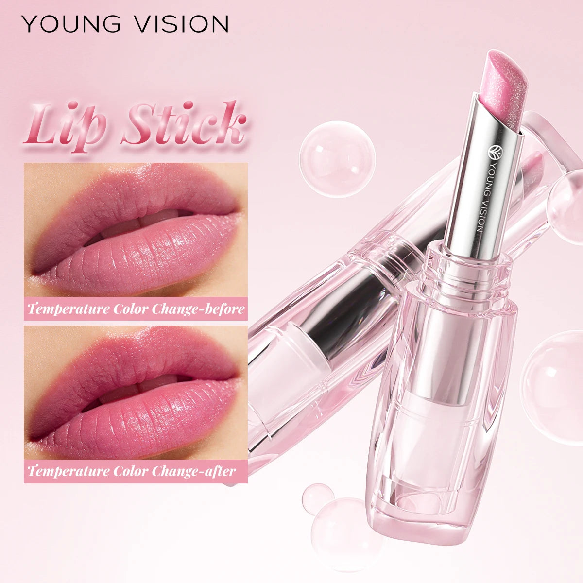 6 Colors Crystal Glossy Tinted Lip Balm – Moisturizing, Shimmer Finish, Long-Lasting Hydration in Transparent Tube