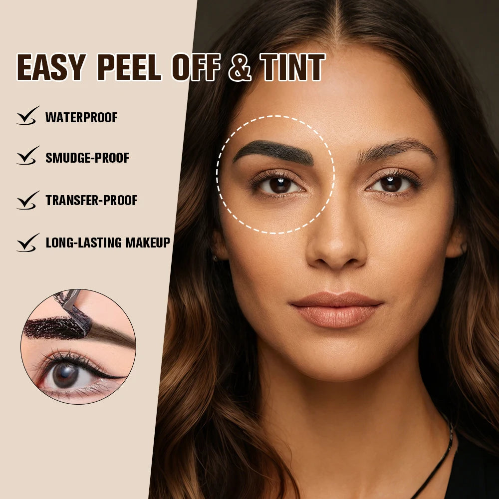 Peel Off Eyebrow Gel Tint 1PC Semi Permanent Waterproof Brow Tattoo Transfer Proof Long Lasting For Fuller Defined Brows