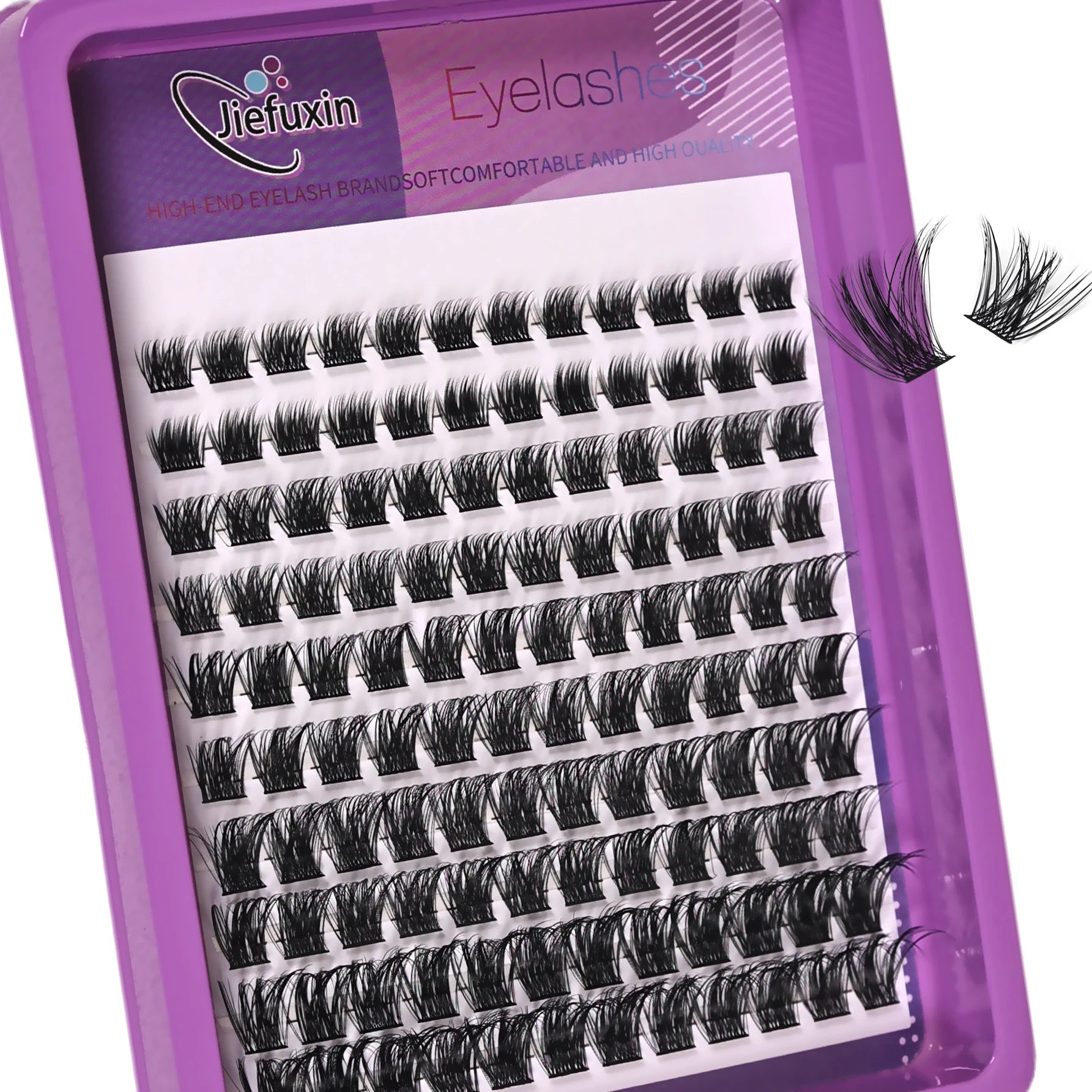 D Curl Fluffy Cluster Lashes Natural Look DIY Eyelash Extensions Kit with Lash Bond, Seal and Lash Tweezers