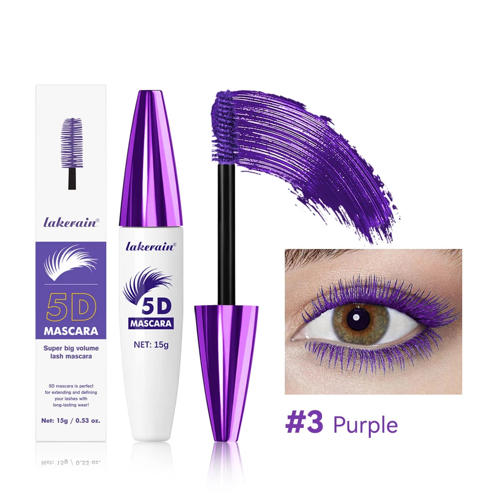 5D Mascara Waterproof Thickening Lengthening Curling Liquid Fiber Mascara Long-Lasting Curling Eyelash Extension Cosmetics