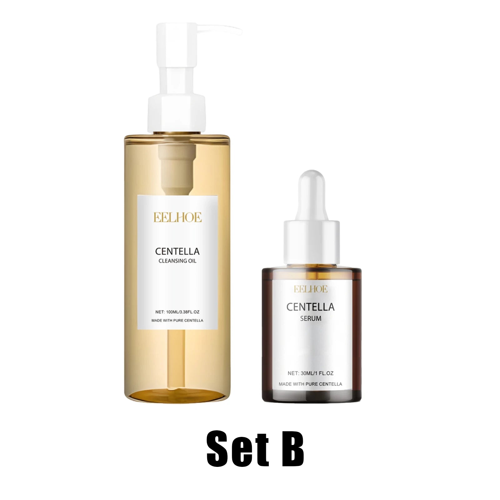 Centella Facial Care Combo Gentle Soothing Makeup Remover Oil Centella Cleanser Centella Serum Set for Sensitive Skin Daily Care