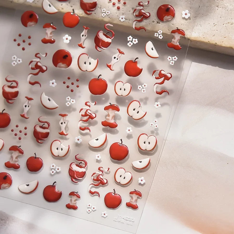 5D Jelly Flower Nail Stickers Delicate Petal Blossom Shiny Like Translucent Floral Self Adhesive Decoration Manicure Decal DIY