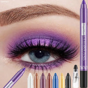 12Colors Glitter Eyeshadow Pen Long Lasting Matte Eye Shadow Palette Shiny Highlighter Silver Purple Eyeliner Pencil Cosmetics