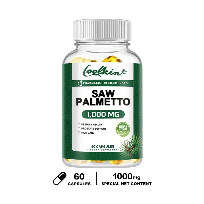 Saw Palmetto Supplement 1000 Mg - Promotes Prostate Health and Prevents Hair Loss