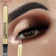 1 Pc Shiny Double-head Eyeshadow Pen, Shimmer Eyeshadow Stick, Eye-catching Eye Makeup, High Pigment Rendering, Concert Makeup