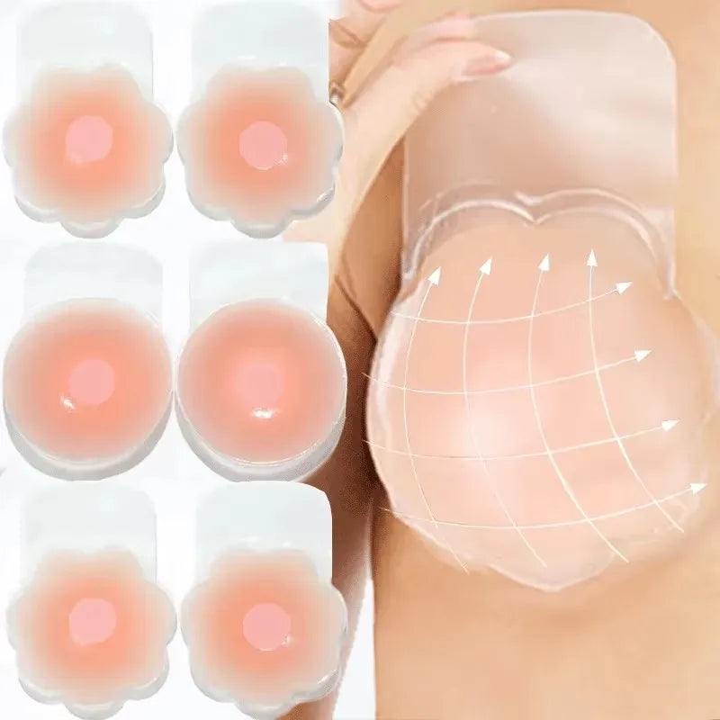 1-3Pairs Reusable Women Breast Petals Lift Silicone Nipple Cover Invisible Petal Self Adhesive Strapless Backless Stic