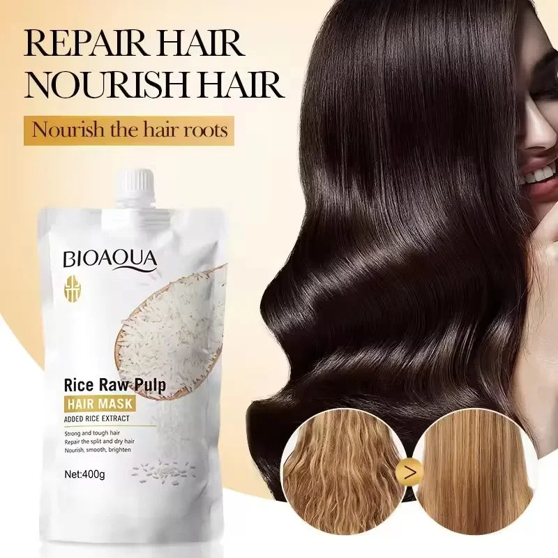 Rice Conditioner Penetrates the Hair Core, Replenishes Hair Nutrients, Repairs Damaged Cuticles, and Improves Dryness, Split Ends, Frizz, and Other Hair Damage Caused by Blow-Drying, Ironing, and Dyeing.
