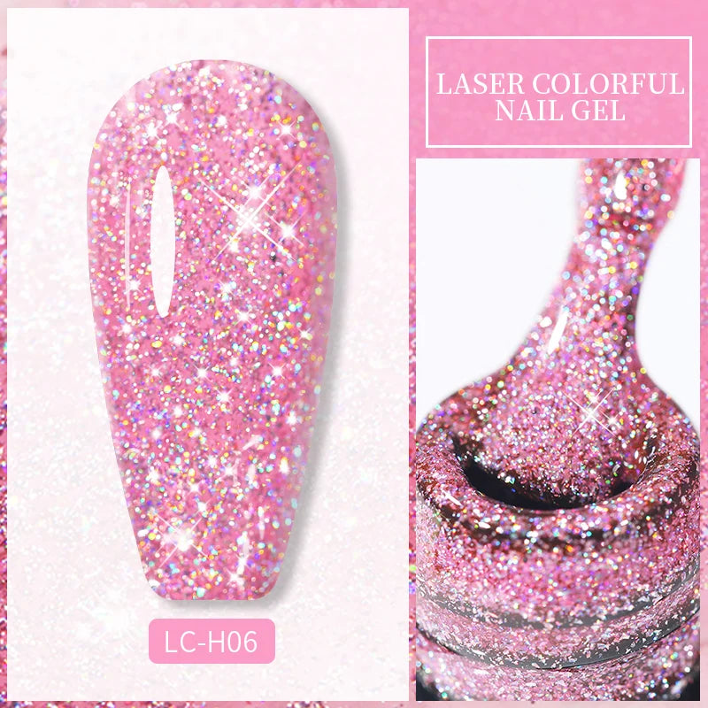 LILYCUTE Silver Glitter Gel Nail Polish Colorful Shining Sequins Semi Permanent Soak Off Need Base Top Coat Nail Art Gel Varnish