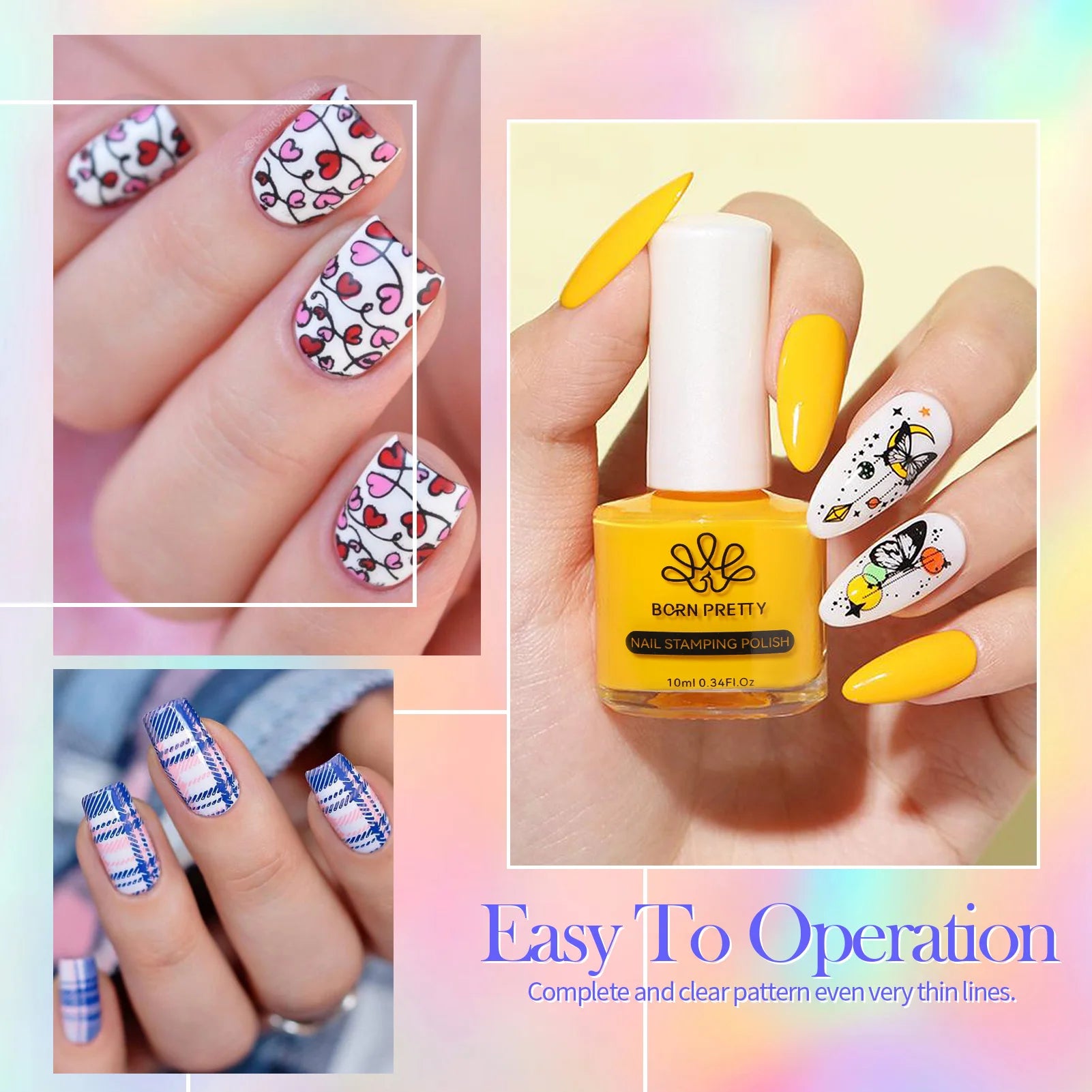 BORN PRETTY Nail Stamping Polish 12 Colors 10ML Air Dry Special Polish Manicure Print Nail Polish For Stamping Plates Nail Set