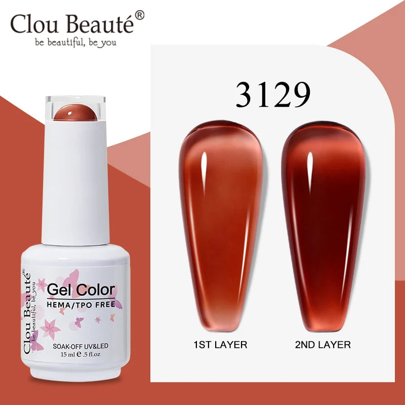 Clou Beaute Semi-transparent Jelly Color UV Gel Manicure Gel Nail Nail Supplies For Professionals Semi-permanent Varnish 15ml