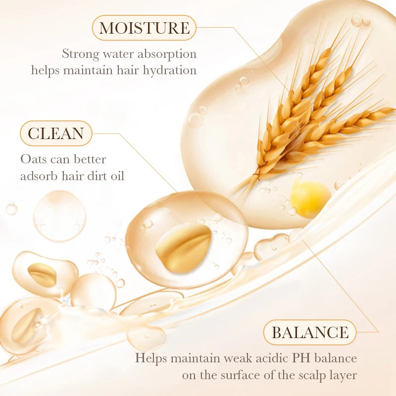 500ML Rice Puree Shampoo Refreshing Anti Dandruff Anti Itch Oil Control Nourishing Fluffy Hair Deep Cleaning Hair Shampoo