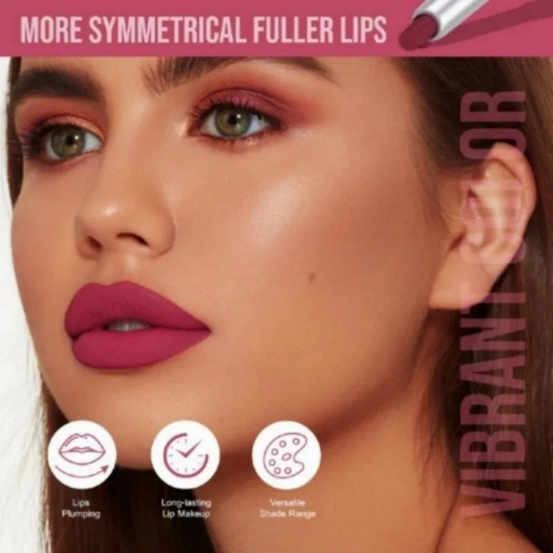 Long Lasting Velvety Lip Liner &Eyeliner Waterproof Sweatproof Dual-Purpose Easy Glide Nude Lipstick Pen Makeup Tool