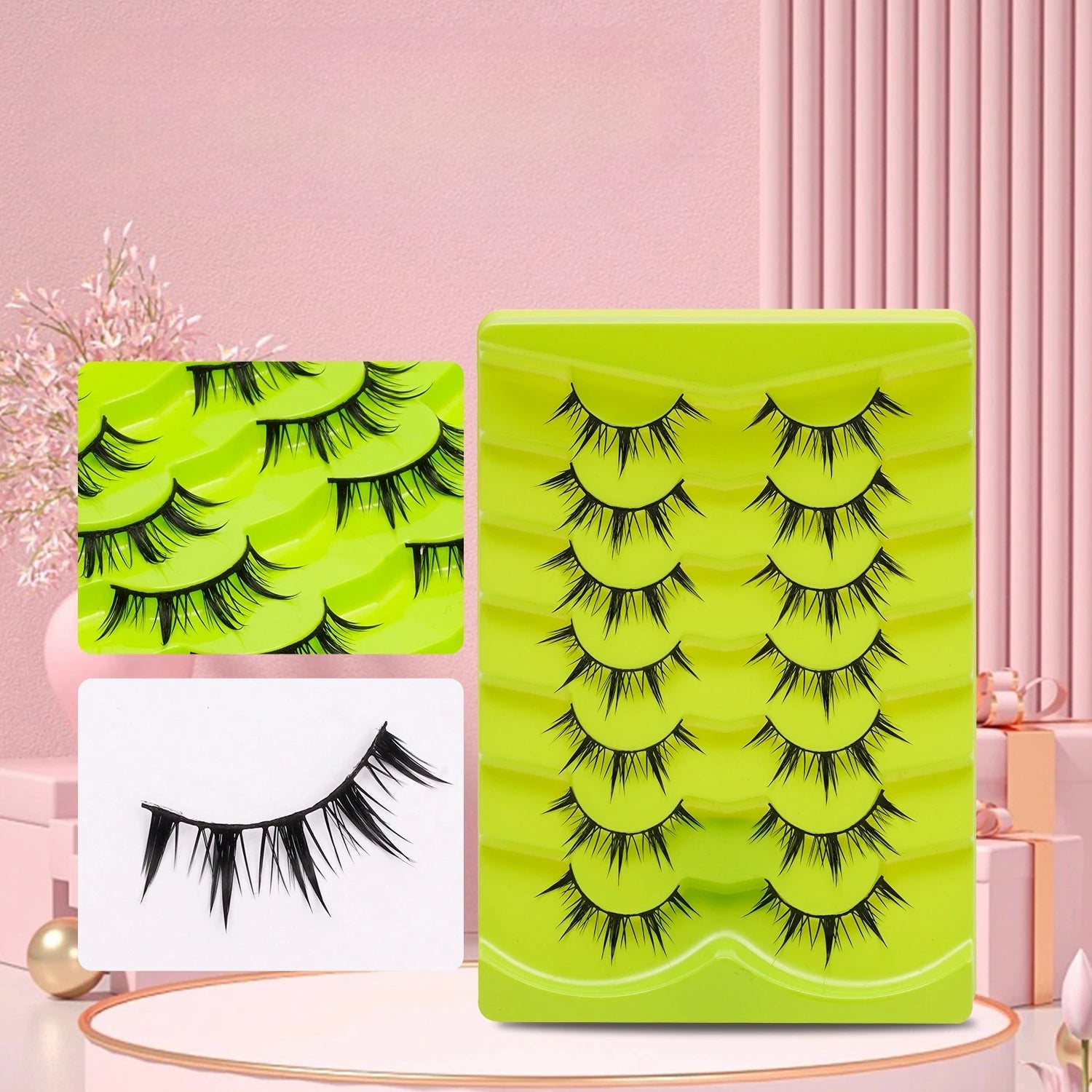 7 Pairs Doll Manga Lashes Japanese Lashes Spiky Anime Manhua Lash WetCosplay Makeup False Eyelashes
