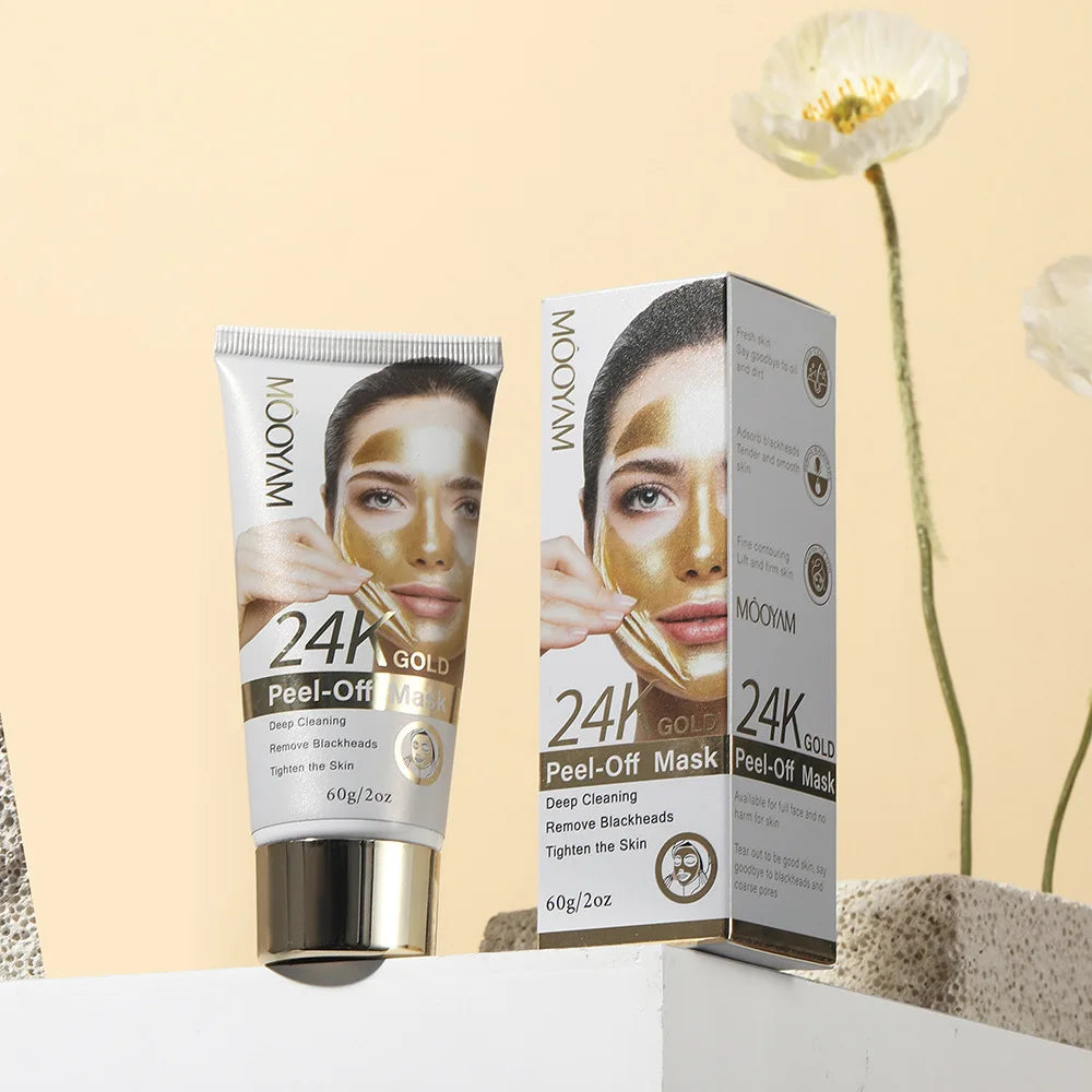 24K gold peel-off mask 60g T-zone care to shrink pores and remove blackheads and acne mask blackhead nose mask