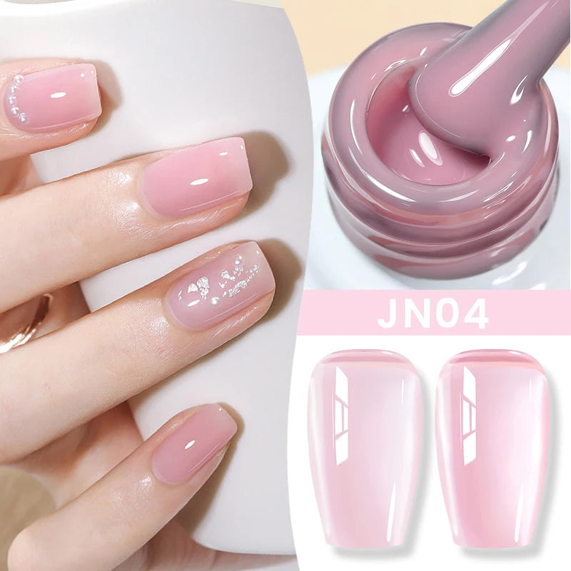 BORN PRETTY 10ml Translucent Color Gel Polish Jelly Nude Autumn Jelly Amber Semi Permanent UV Gel Nail Art Soak Off Gel Varnish