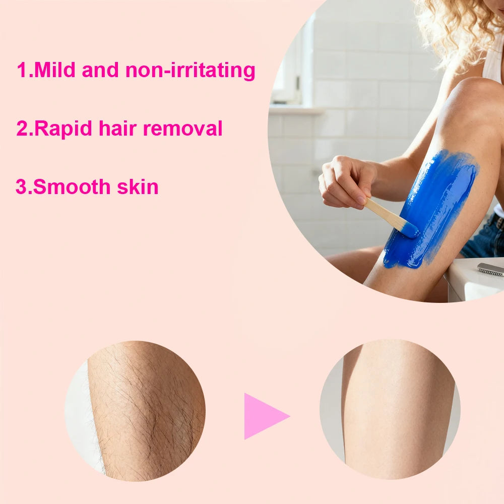 100g-400g hard wax beans Solid Hair Remover No Strip Depilatory Hot Film Wax Bead Hair Wax Heater Removal for Full Body