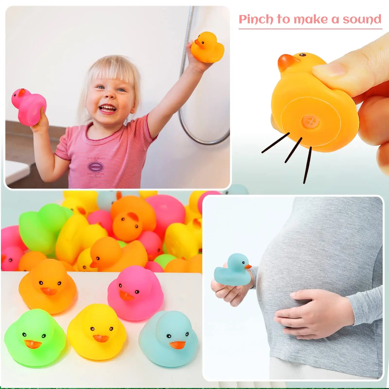12/24/36/72 Pack Multicolor Mini Rubber Ducks Yellow Rubber Duck Toy Rubber Tub Squeak and Float Ducks