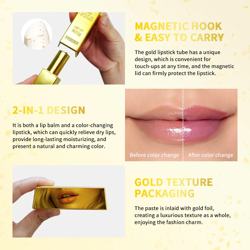 Lakerain Color Changing Lipstick Long Lasting Moisturizing Nourishing Lips Plumper Waterproof Makeup Lip Care Cosmetics