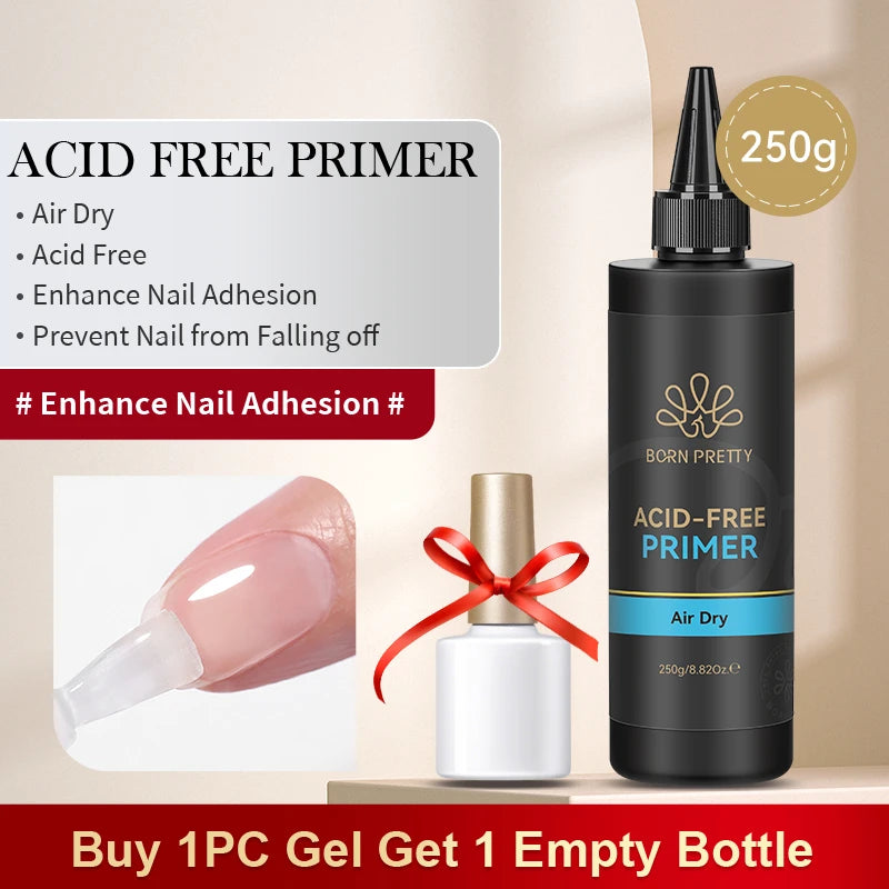 BORN PRETTY 250g Super Top Coat Base Gel Soak off UV LED Drying Long Lasting Semi Permanent Jelly Nude Pink Gel Nail Polish