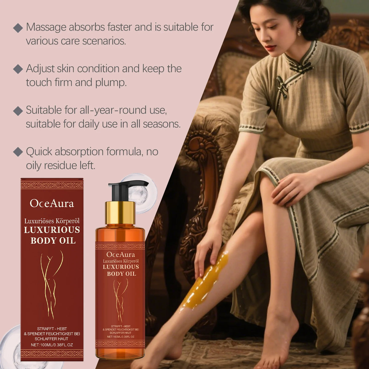 Sagging Firming Skin Body Oil Skin Tightening Anti-Aging Refreshing Abdomen Thigh Improve Elasticity Anti Cellulite Massage Oil