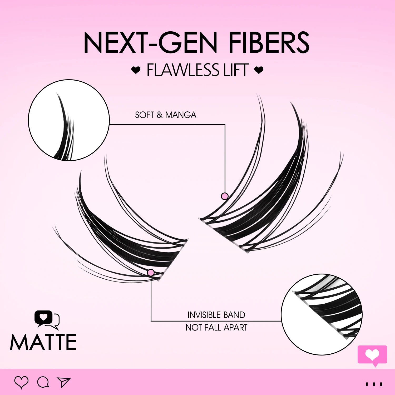 QIUNING Lash Clusters Manga Lash Clusters Kit Clear Fairy Eyelash Clusters Wet-Look Spiky Anime Lashes Individual Lashes BOND