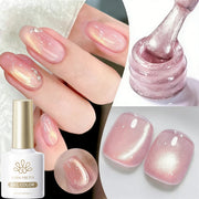 BORN PRETTY 10ml Autumn Gold Pink Glitter Cat Magnetic Gel Nail Polish Jelly Pink Semi Permanent Soak Off UV LED Varnish